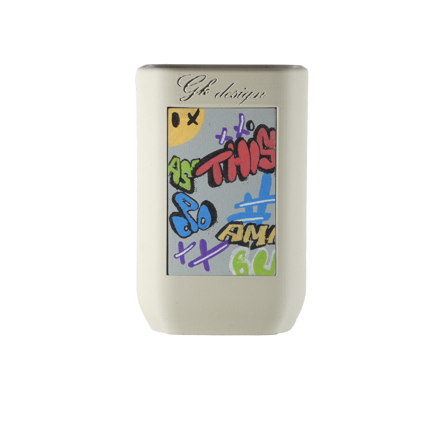 Distributeur de savon streetart, design urbain blanc-gkdesign