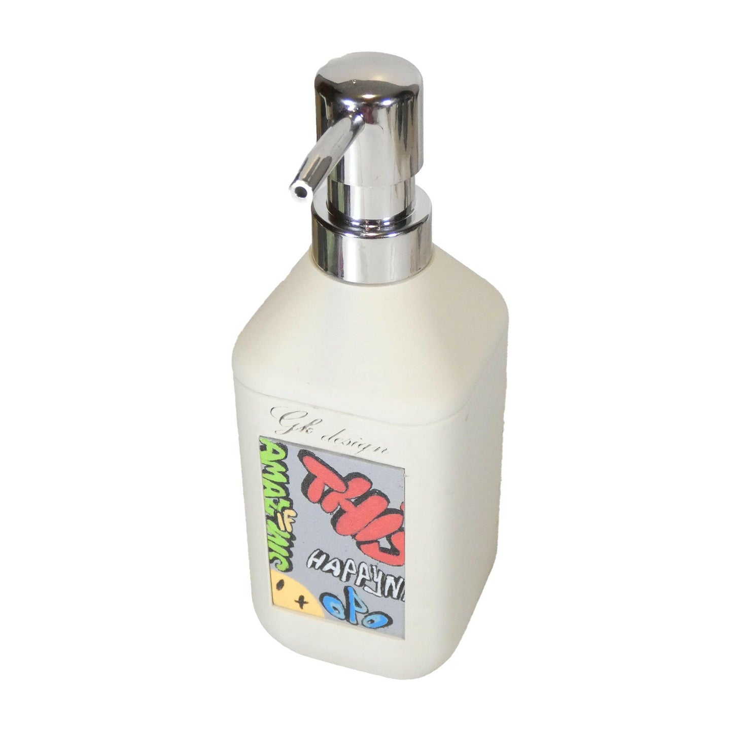 Distributeur de savon rechargeable Street Art - Accessoire design et pratique pour savon liquide, fabriqué en impression 3D avec finitions soignées.